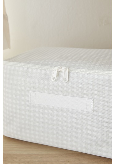 Home Wave 4'lü Küçük Boy Gri Pötikare Hurç Set 30 x 22 x 18 cm