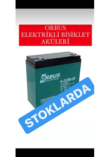 Orbus 12 V 24 Ah 6dzm-24 Dik Jel Akü. Yeni Tarihli Taze