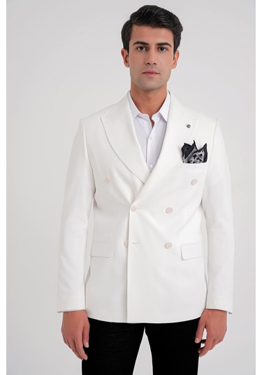 C 646 Ceket Slim Ekru Casual Ekru