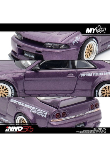 Inno 1/64 Nissan Skyline Gt-r R33 "pandem / Rocket Bunny" Purple Çok Renkli