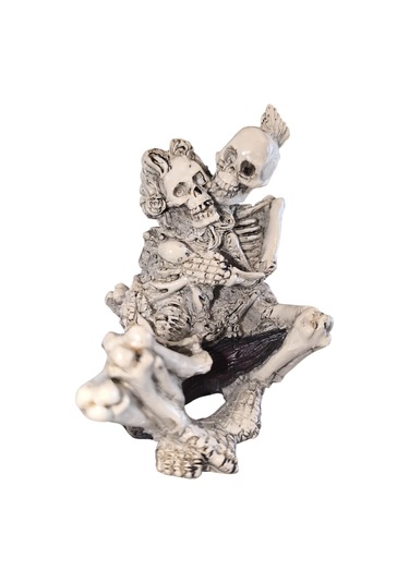 Gotik Dekorasyon Aşık İskelet Çift Biblo Heykeli Romantik Temalı Rock Dekor Objesi 1