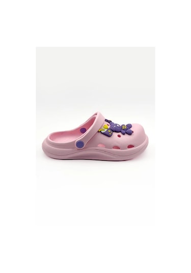 Çocuk Cross Terlik Bahçe Terliği Plaj Sahil Banyo Terliği 30-31-32-33-34-35 Numara Pudra Renk Pudra