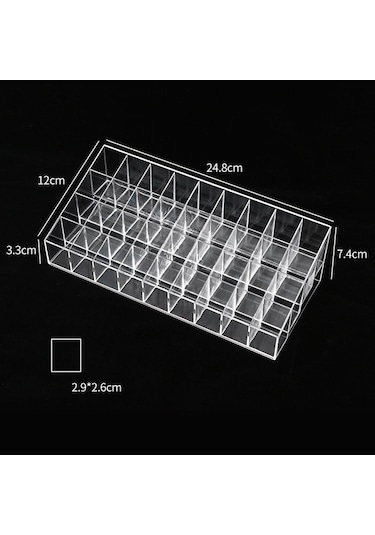 Suntek Akrilik Kozmetik Saklama Kutusu Şişeler Için 36-ızgara Şeffaf