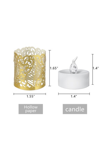 Maiyame 12 Adet Isı Beyaz Yanıp Sönen Plastik Led Mumlar İle Kaliteli Altın Delikli Kağıtlar, Gerçekçi Yanma Efekti, Romantik Ambiyans Oluşturucu Parti Ve Ev Dekorasyon Aleti Renkli