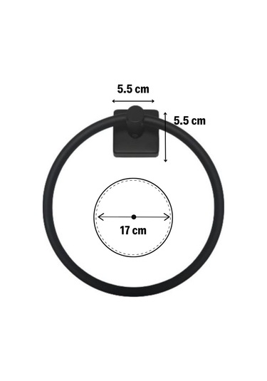 Zmc Bilişim Kendiliğinden Yapışkanlı Siyah Paslanmaz Metal Yuvarlak Havluluk Çok Renkli
