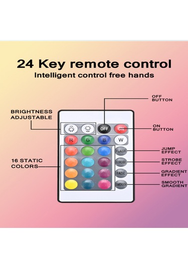 Vkemall Rgb 16 Renkli Gölge Projeksiyon Lambası - Akıllı Uygulama Ve 24 Tuşlu Kumanda İle 360 Ayar, Oda Ambiyanı, Fotoğraf Işığı, Gece Lambası Siyah