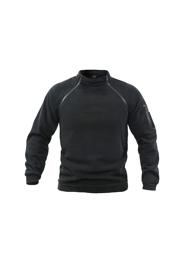 Genius Store Fermuarlı Kombat Tactical Cepli Erkek Polar 508251968 Siyah