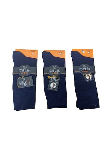 Asçelik 3 Lü Diyabetik Erkek Çorabı Lacivert Çok Renkli