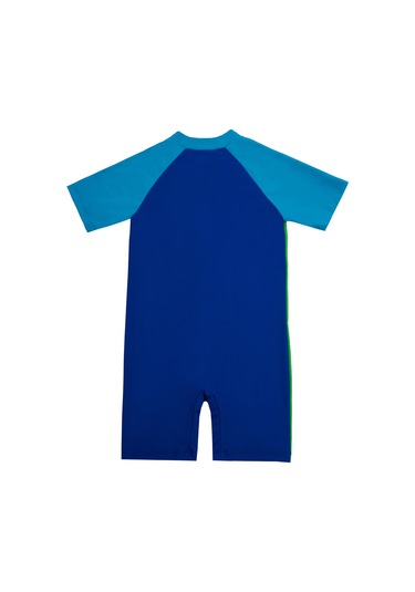 Uv Korumalı Kısa Kollu Şortlu Tulum Bebek Yüzücü Mayo 5235 Saks Saks Mavi