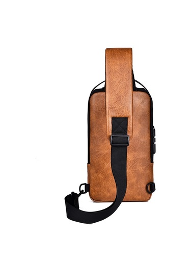 Sones Weıxıer X318 Tek Omuzlu Çapraz Askılı Erkek Su Geçirmez Hırsızlığa Karşı Küçük Sırt Çantası Açık Kahverengi