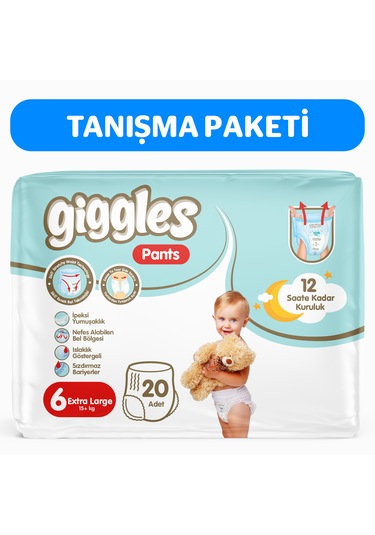 Giggles Pants Külotlu Bebek Bezi 6 Numara Xlarge 20 Adet