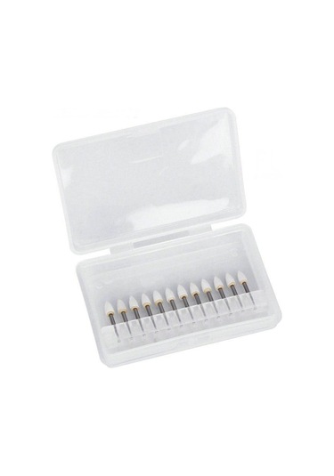 12 Adet/kutu Diş Alev Beyaz Taş Parlatma Fg Burs Aşınma Noktası Bur Fit Yüksek Hızlı El Aleti 1.6mm Fl2