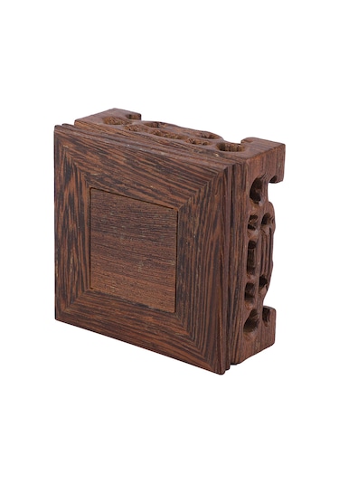 Kangvka Ahşap Retro Dekoratif Taban - Vazo, Çay Potu, Porselen Sürahana İçin Pratik Ev Dekoru 8x8x3.7 Cm