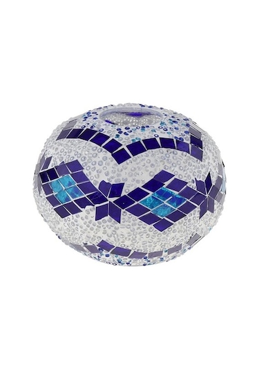 Agoodshop Türk Stil Cam Abajur Tavan Fanı Avize Işık Gölge Mavi