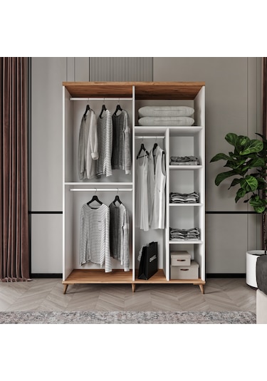 Bohem 4 Kapaklı Komple Mdf Gardırop - Elbise Dolabı