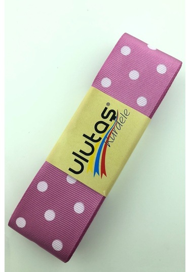 FdayAksesuar Koyu Gül Kurusu Beyaz Puantiyeli Grogren Kurdele En 4 Cm 1 Metre FRDY24259