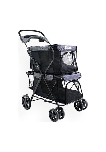Zampa Twins Kedi & Köpek Arabası Siyah, 51x85x100cm