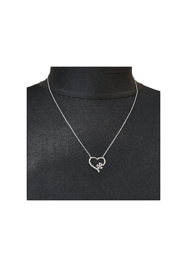 Chavin Kalp Kartanesi Kar Tanesi Zirkon Taşlı Gümüş Kolye Ct34