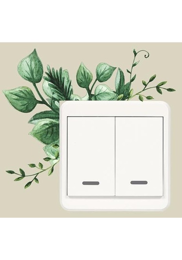 Duvar Resimleri Süs Çıkarılabilir Renkli Yeşil Bitki Anahtarı Duvar Çıkartması, Seçenekler: 2 Diğer