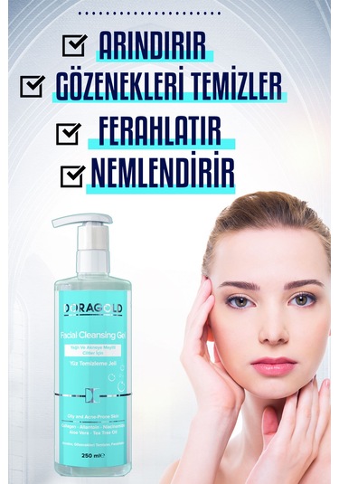Doragold Yağlı ve Akneye Meyilli Ciltler Yüz Temizleme Jeli 250 ML