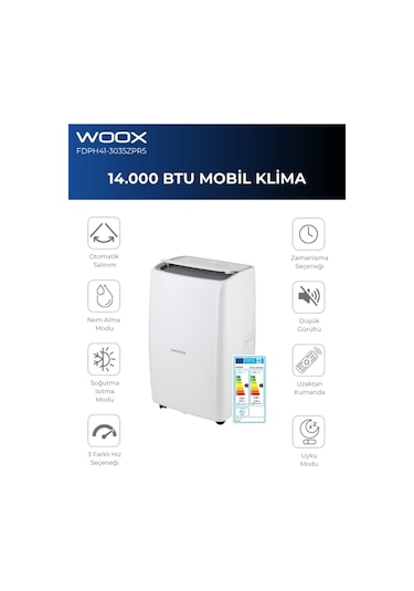 Woox FDPH41-3035ZPR5 14.000 BTU Taşınabilir Portatif Mobil Klima