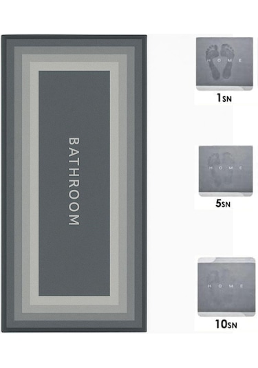 Sihirli Süper Su Emici Kaymaz Tabanlı Uzun Paspas 40 120 Cm 5361 Çok Renkli