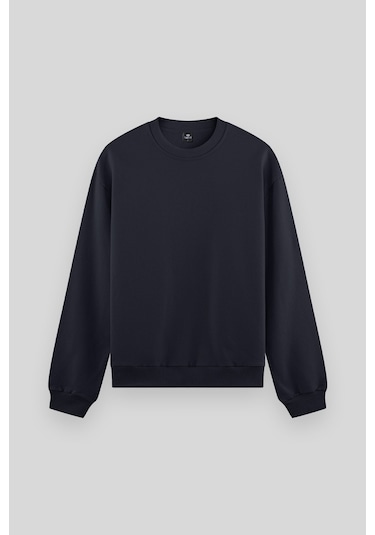 Standart Fit Basic O Yaka 2li Paket Siyah-lacivert Erkek Sweatshirt - 88053 Siyah - Lacivert