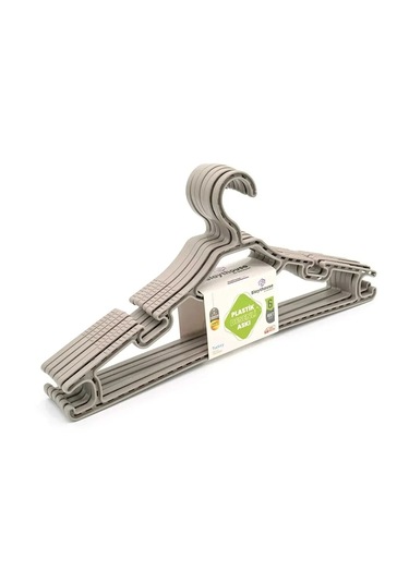 6'lı Kristal Desenli Askı Seti Şık Gri, Beyaz Ve Kahve Renk , Dayanıklı Kıyafet Askıları Kahverengi