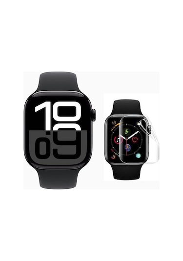 iOS Uyumlu  Watch 10 46mm 3 Adet Şeffaf Ultra Koruyucu Nano Jela
