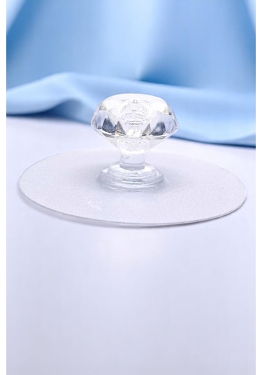 4 Adet Yapışkanlı Kristal Görünümlü Tutacak Çekmece Kulpu Askı Şeffaf