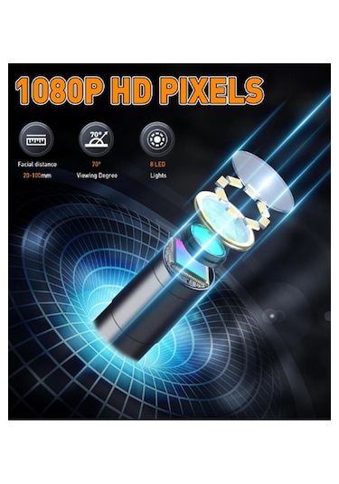 Nhr-15 Monitörlü Çift Kameralı 10 Mt Sert Kablo Yılan Endoskop