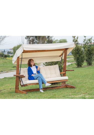 Viva 2400 Dört Kişilik Ahşap Bahçe Salıncağı