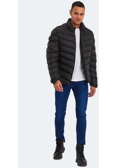 Slazenger Hear Erkek Puffer Şişme Mont Siyah Siyah