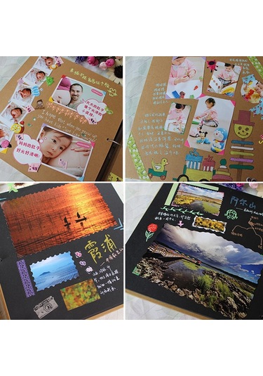 Sones 8 İnç 30 Sayfa Retro Karikatür Fotoğraf Albümü Keçe Albüm Yaratıcı İçi Boş Hatıra Albümü Lacivert Kamera