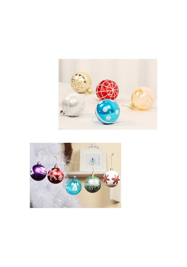 Gajeena 6cm Göl Mavisi Noel Ağaç Topları, 24 Adet Pvc Boyalı Noel Dekorasyonları, Kutulu Noel Ağaç Zırhı Çok Renkli