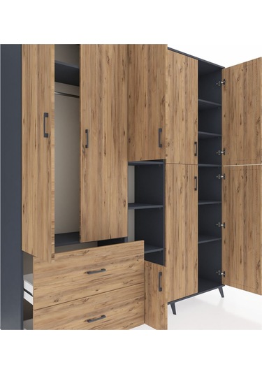 Hyperion Dolap 12 Raflı 2 Çekmeceli Tek Askılı 220x44x243 Antrasit-çam/çam Atlas Çam/atlas Çam Hyperion Dolap 12 Raflı 2 Çekmeceli Tek Askılı 220x44x243 Antrasit-çam/çam Atlas Çam/atlas Çam
