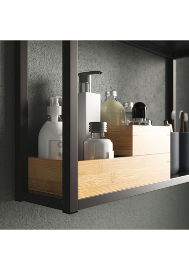 2 Li Bambu Kutu Banyo Düzenleyici Meridyendukkan Bambu Düzenleme,dekorasyon Bej