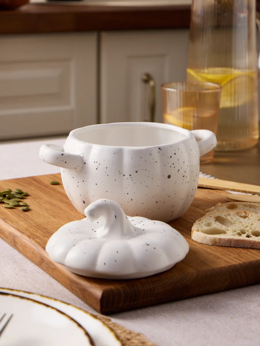 Agness Fırında Pişirmek İçin Kapaklı 600 Ml "balkabağı" Kalıbı 204232965 Beyaz