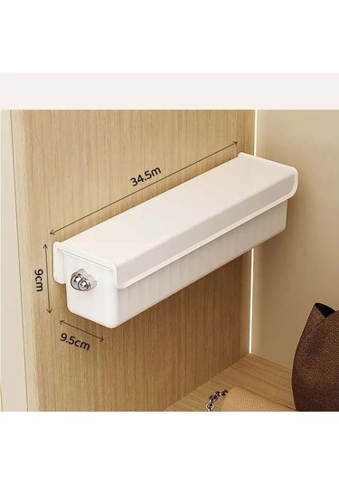 Hangfox 6 Bölmeli Dayanıklı Plastik Organizatör, 34.5x9.5x9 Cm, Taşınabilir Kollü Kapaklı, Ev/ofis/seyahat İçin Eşya Düzenleyici Beyaz