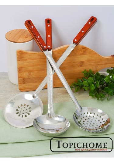 Topichome Paslanmaz Çelikten Dübel Kazanı İçin Düz Kepçe 169754837