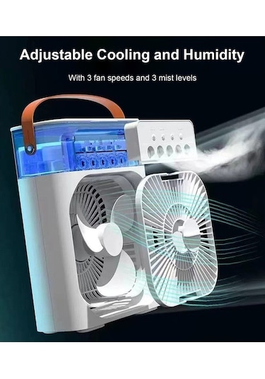 Ebitda Mini Hava Soğutucu Nemlendirici, 600ml, Siyah, 26x21x9 Cm, Ofis, Ev, Taşınabilir