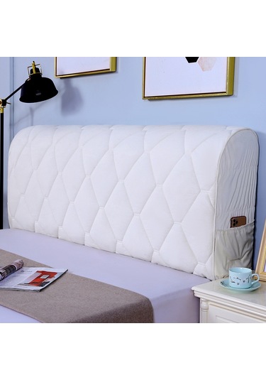 Sones Yatak Başucu Her Şey Dahil Çarpışma Önleyici Kapitone Kalın Kumaş Koruyucu Kılıf, Boyut: 60x120cm Hollanda Kadife Bej