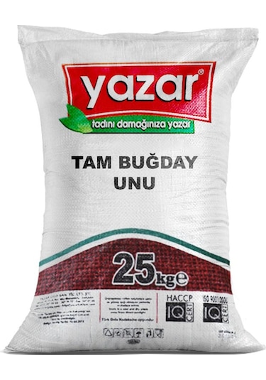 Yazar Taş Değirmende Öğütülmüş Tam Buğday Unu 25 KG