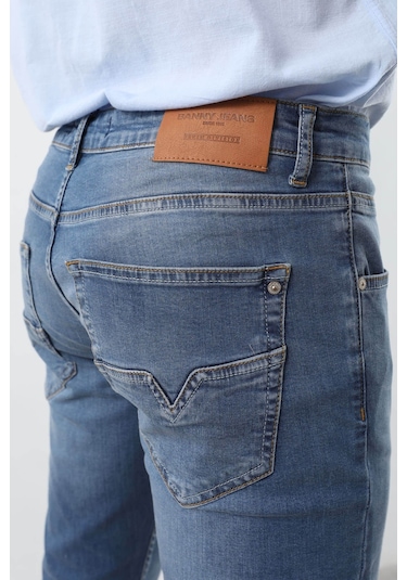 Banny Jeans Erkek Likralı Regular Fit Düz Jean Pantolon Mavi Mavi