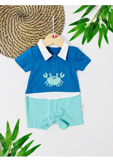 Alpbebe Germany Polo Yaka Yengeç Detaylı Tulum - Yeşil Yeşil