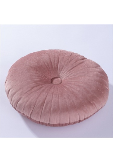 Yuvarlak Puf Atmak Yastık Tatami Yastık Ev Dekoratif Kanepe No.07 Ekru