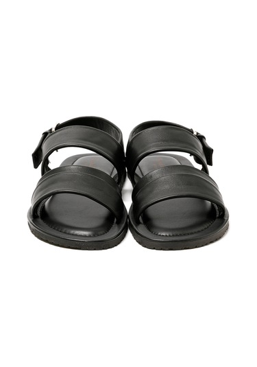 The Sandals Factory Black Sandalet Erkek M7718 The Sandals Factory Leather Upper Sandals Black