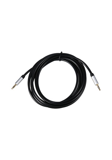Mufunye 3.5mm Altın Kaplama Aux Kablosu, Oto/notebook/ Telefon Uyumlu, Ses Aktarımı, 3 Metre Siyah, Pvc Kablo