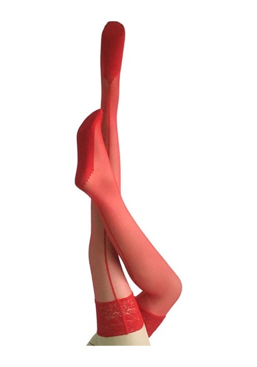 Daymod Line Silikonlu Kırmızı Jartiyer Çorap Kırmızı-Standart Kırmızı