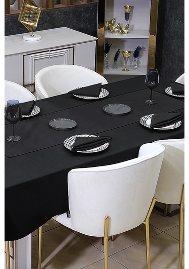 Dream Kumaş Peçete Modelleri Leke Tutmaz Kumaş Peçete Çeyiz Seti 6lı Paket Siyah